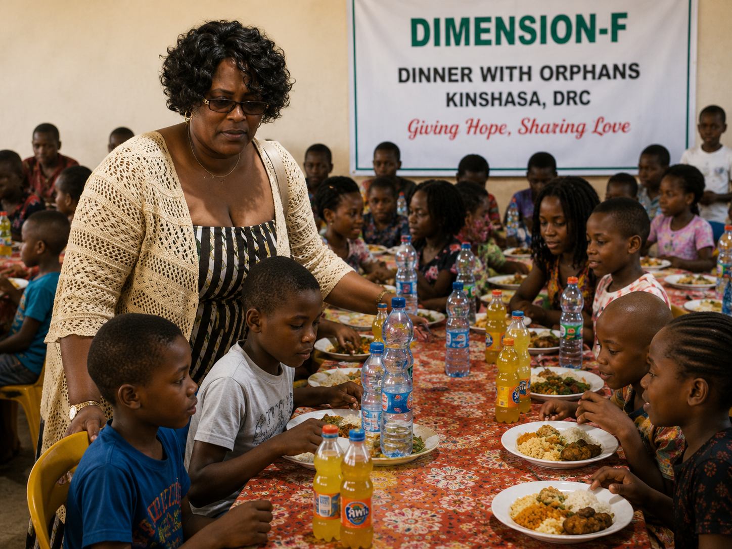 Dinner with Orphans in Kinshasa